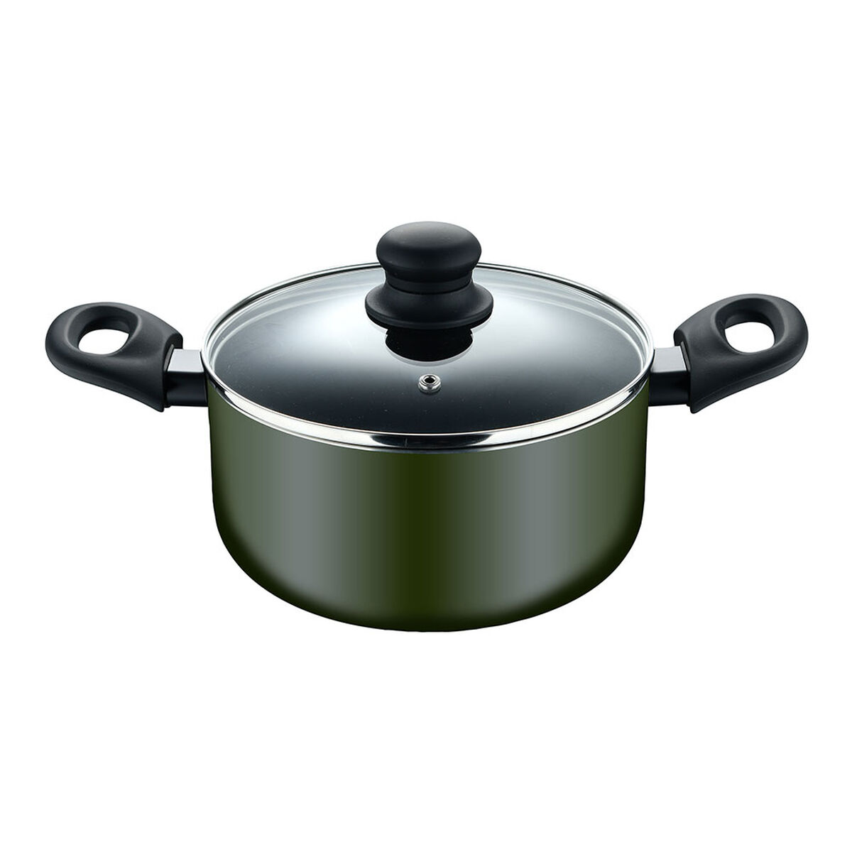 Casserole with lid San Ignacio experto Black Green Transparent  24 cm