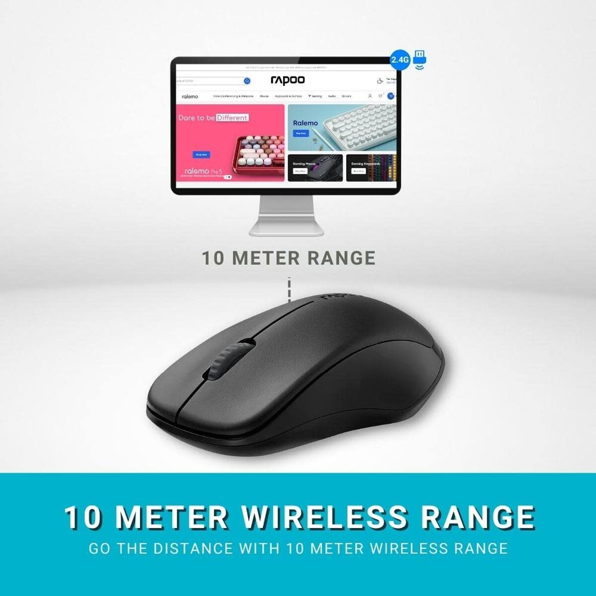 Mouse Rapoo 00142012 1000 dpi Black