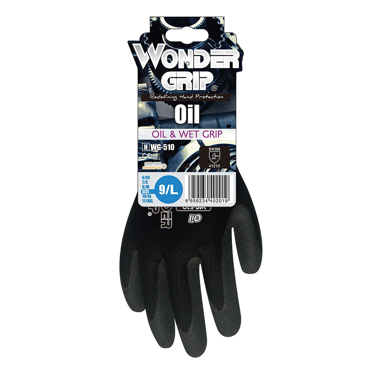 Work Gloves Wonder Grip Black