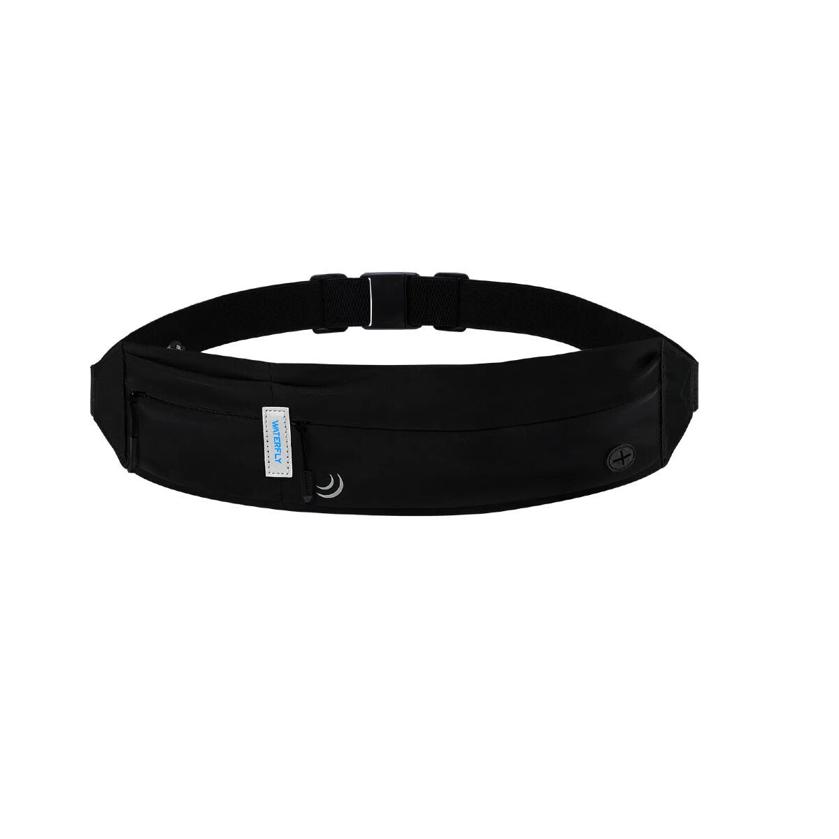 Waterfly Running Waist Bag 3.0 Black Unisex Lycra 1L with Reflectors & Headphone Output