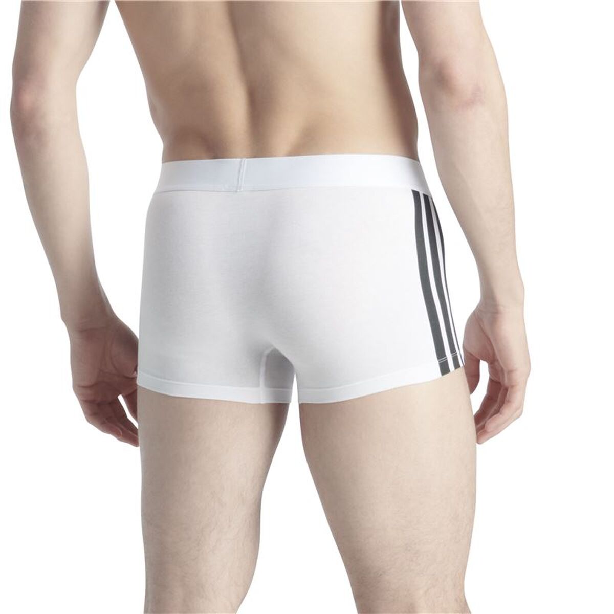 Men’s Boxer Shorts Adidas Trunk Low Rise 3 Stripes White 2 Pieces