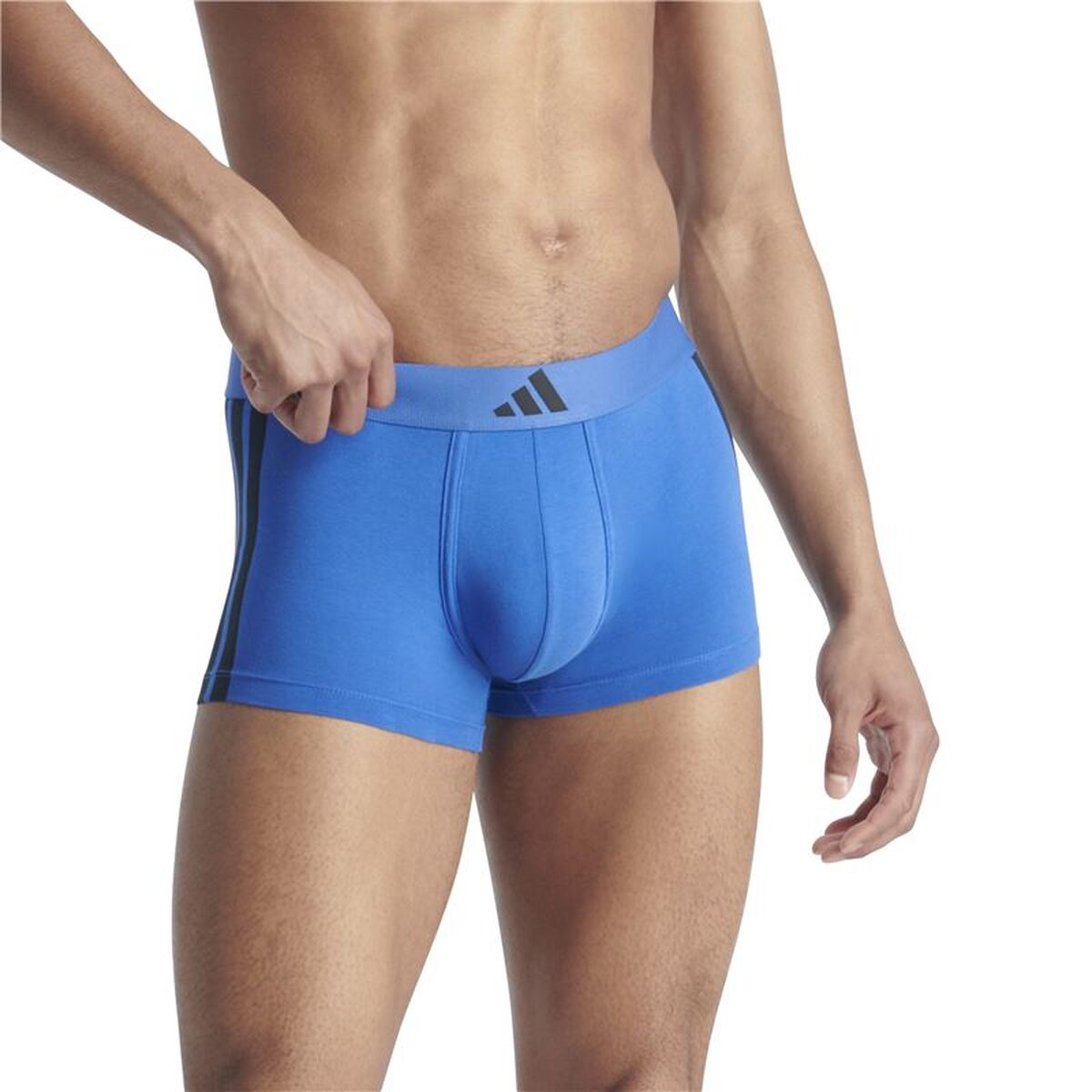 Men’s Boxer Shorts Adidas Trunk Low Rise 3 Stripes Blue 2 Pieces