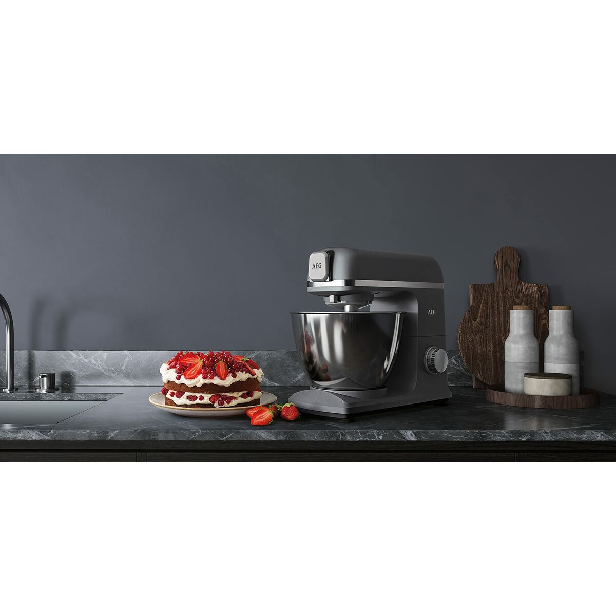 Food Processor AEG KM5-1-4BPT Black 5 L