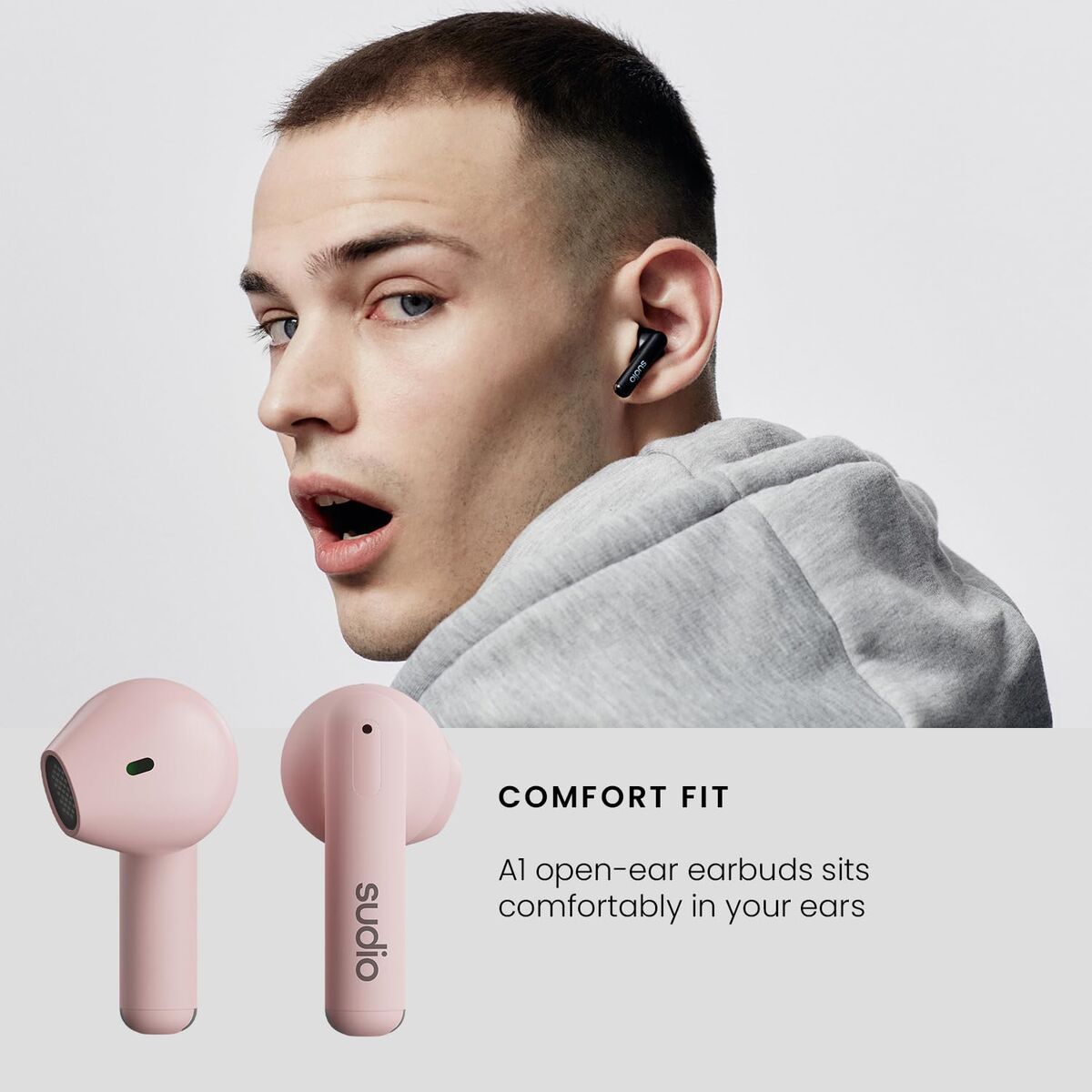 In-ear Bluetooth Headphones Sudio A1 True Wireless Pink