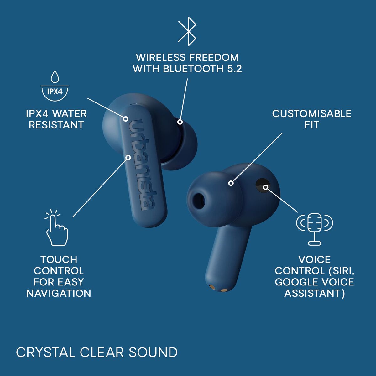 In-ear Bluetooth Headphones Urbanista Atlanta Blue