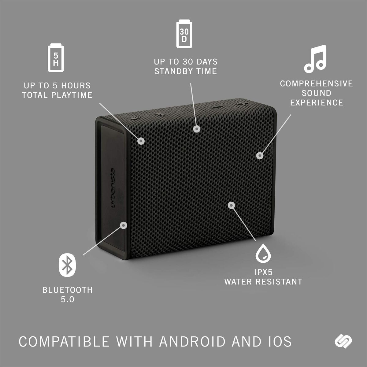 Portable Bluetooth Speakers Urbanista 1035502 Black 3 W 4 W