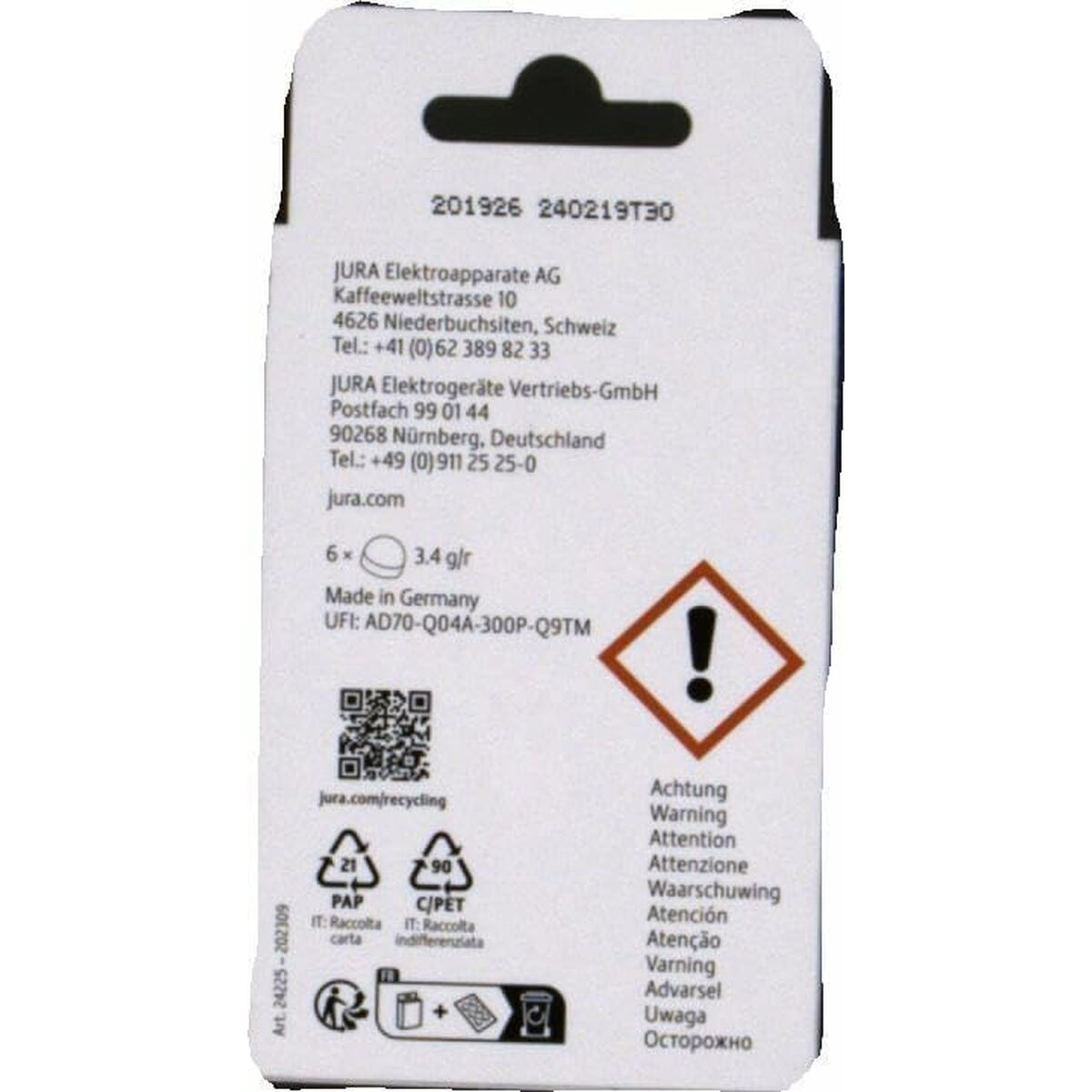 Limescale Remover for Coffee-maker Jura 24225