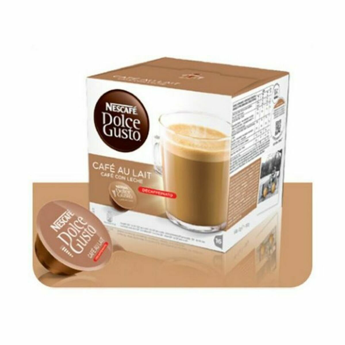 Coffee Capsules Nescafé Dolce Gusto 97934 Café Au Lait (16 uds) Decaffeinated Coffee Capsules Nescafé Dolce Gusto 97934 Café Au Lait (16 uds) Decaffeinated