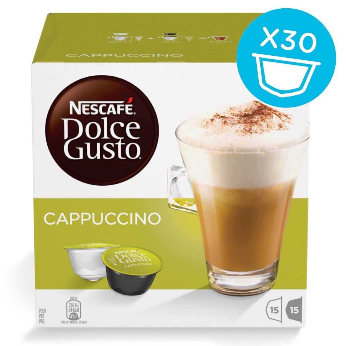 Coffee Capsules Nestlé CAPUCCINO 30 Pieces Coffee Capsules Nestlé CAPUCCINO 30 Pieces