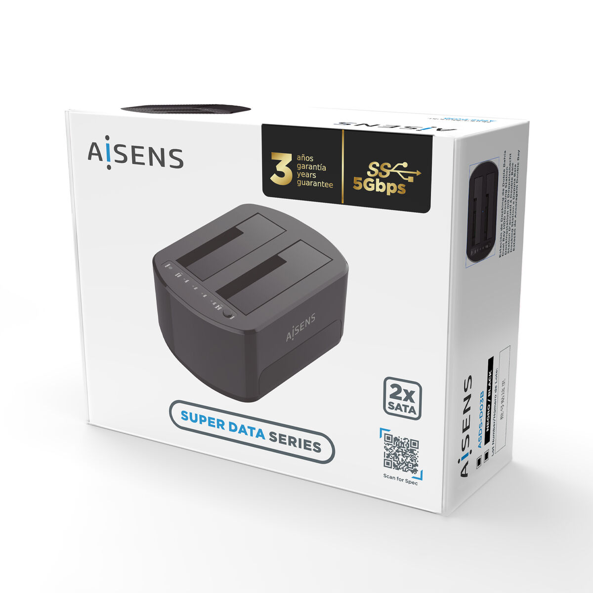Charging base Aisens ASDS-D03B Black