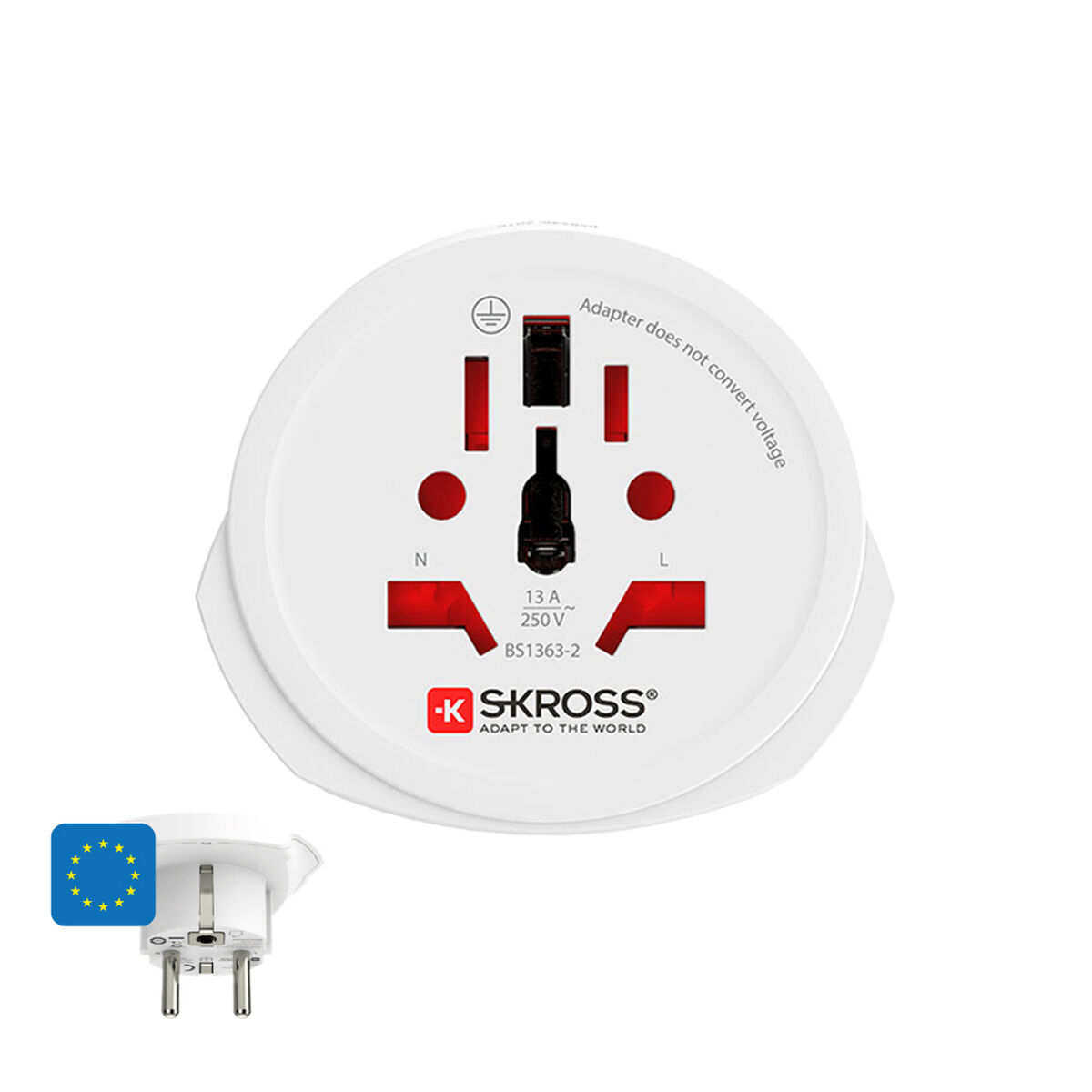 Current Adaptor Skross 1500211-E European International Current Adaptor Skross 1500211-E European International