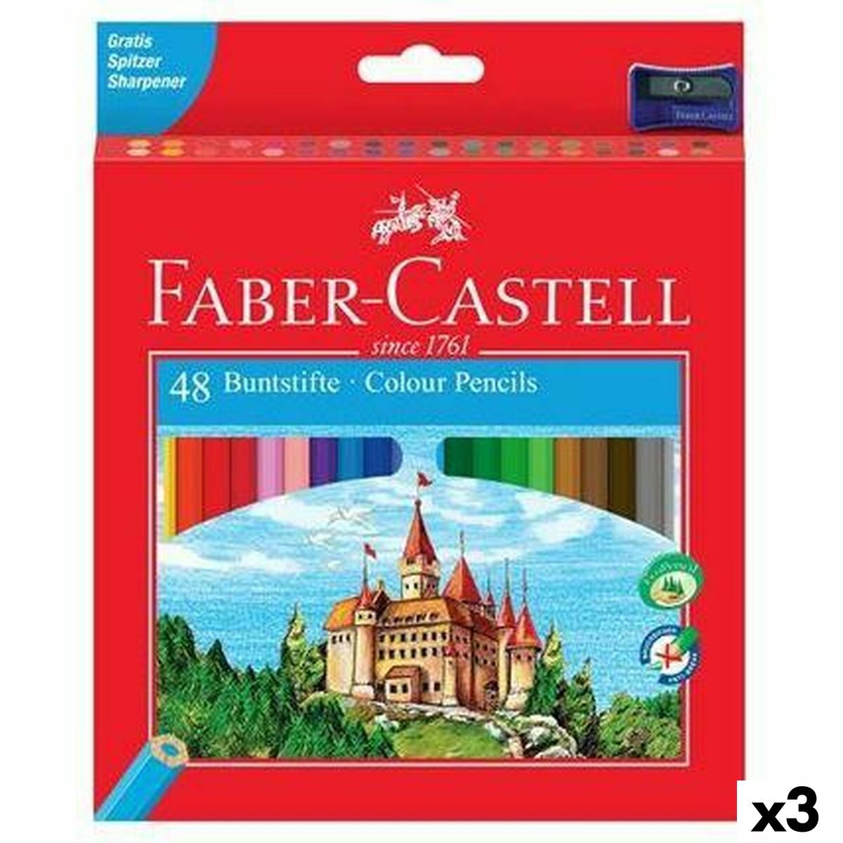 Colouring pencils Faber-Castell Multicolour 3 Pieces Colouring pencils Faber-Castell Multicolour 3 Pieces