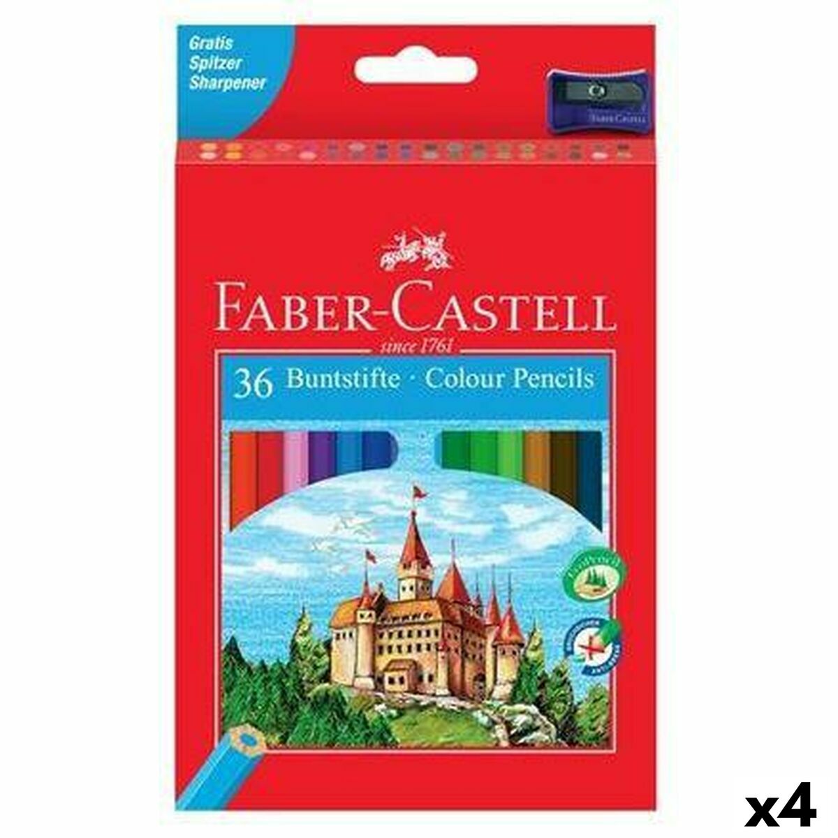 Colouring pencils Faber-Castell Multicolour 4 Pieces Colouring pencils Faber-Castell Multicolour 4 Pieces
