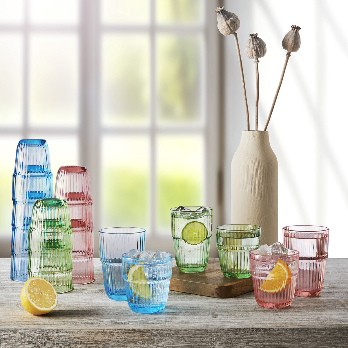 Glass for water Bormioli Rocco Barshine Green Glass 380 ml (6 Units)