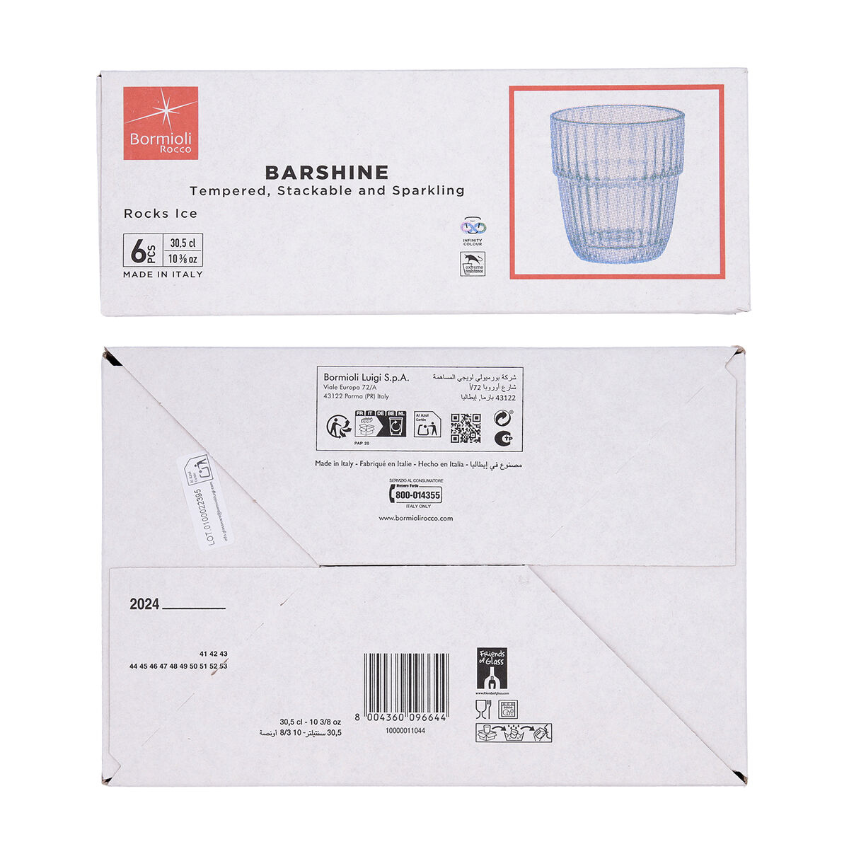 Glass for water Bormioli Rocco Barshine Blue Glass 300 ml (6 Units)