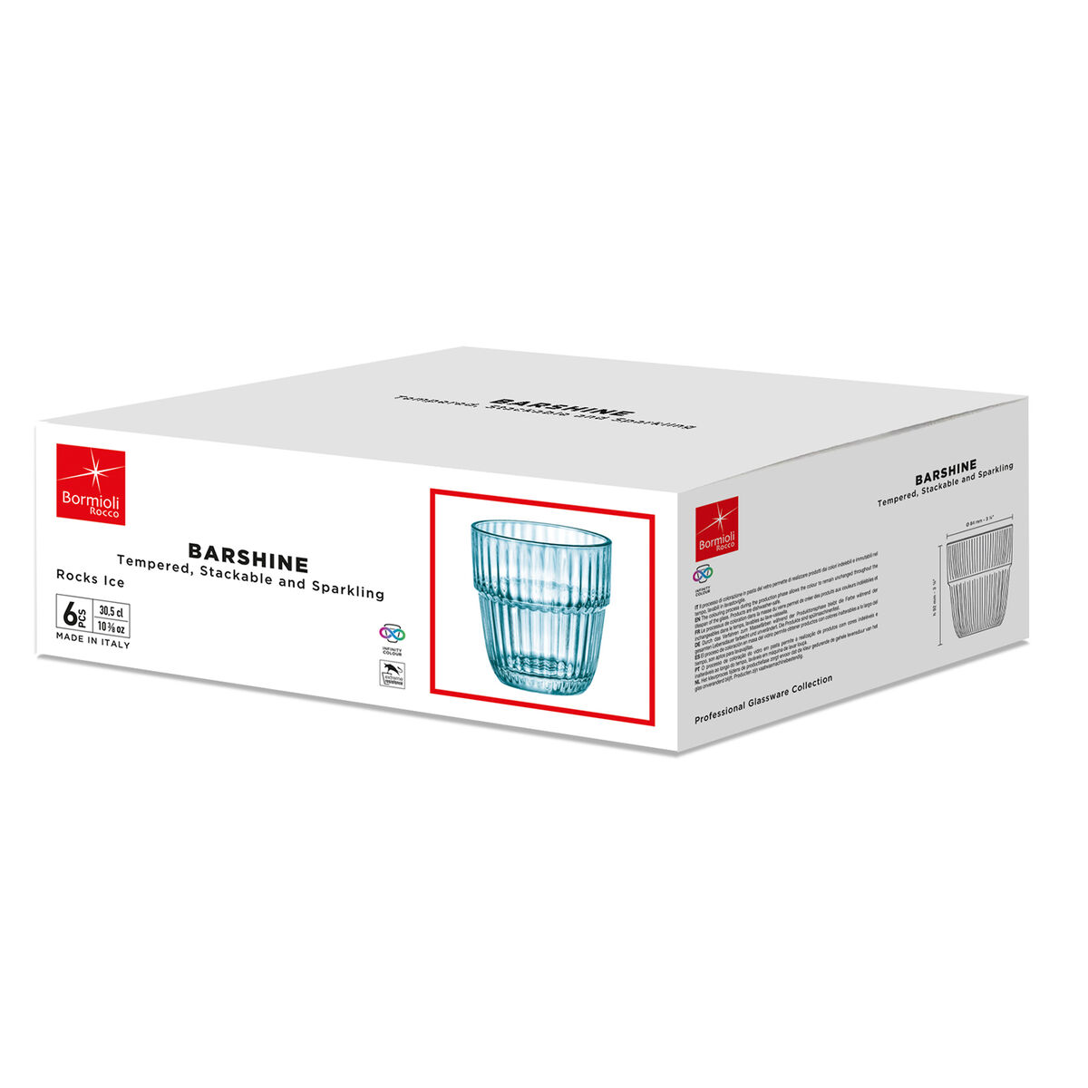 Glass for water Bormioli Rocco Barshine Blue Glass 300 ml (6 Units)