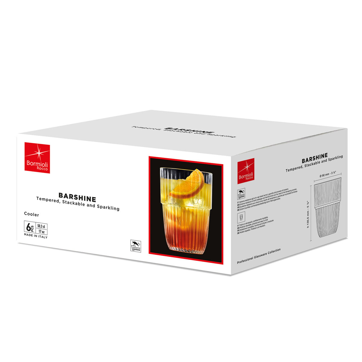 Glass for water Bormioli Rocco Barshine Transparent Glass 500 ml (6 Units)