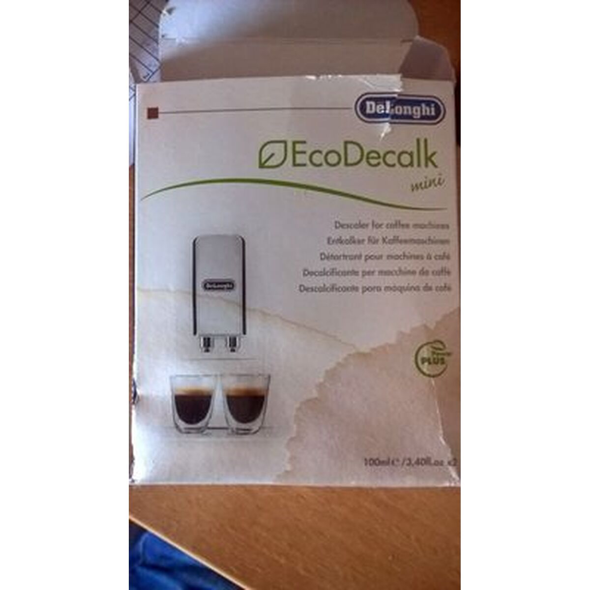 Decalcifier DeLonghi EcoDecalk 2x100ml 2 x 100 ml Limescale Remover for Coffee-maker