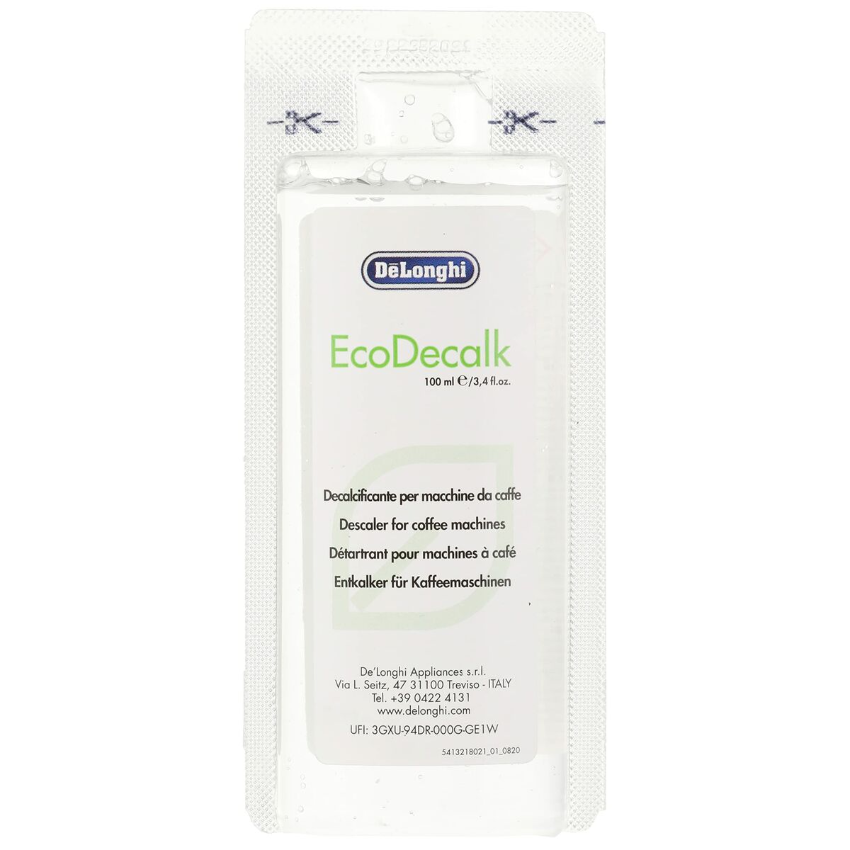 Decalcifier DeLonghi EcoDecalk 2x100ml 2 x 100 ml Limescale Remover for Coffee-maker