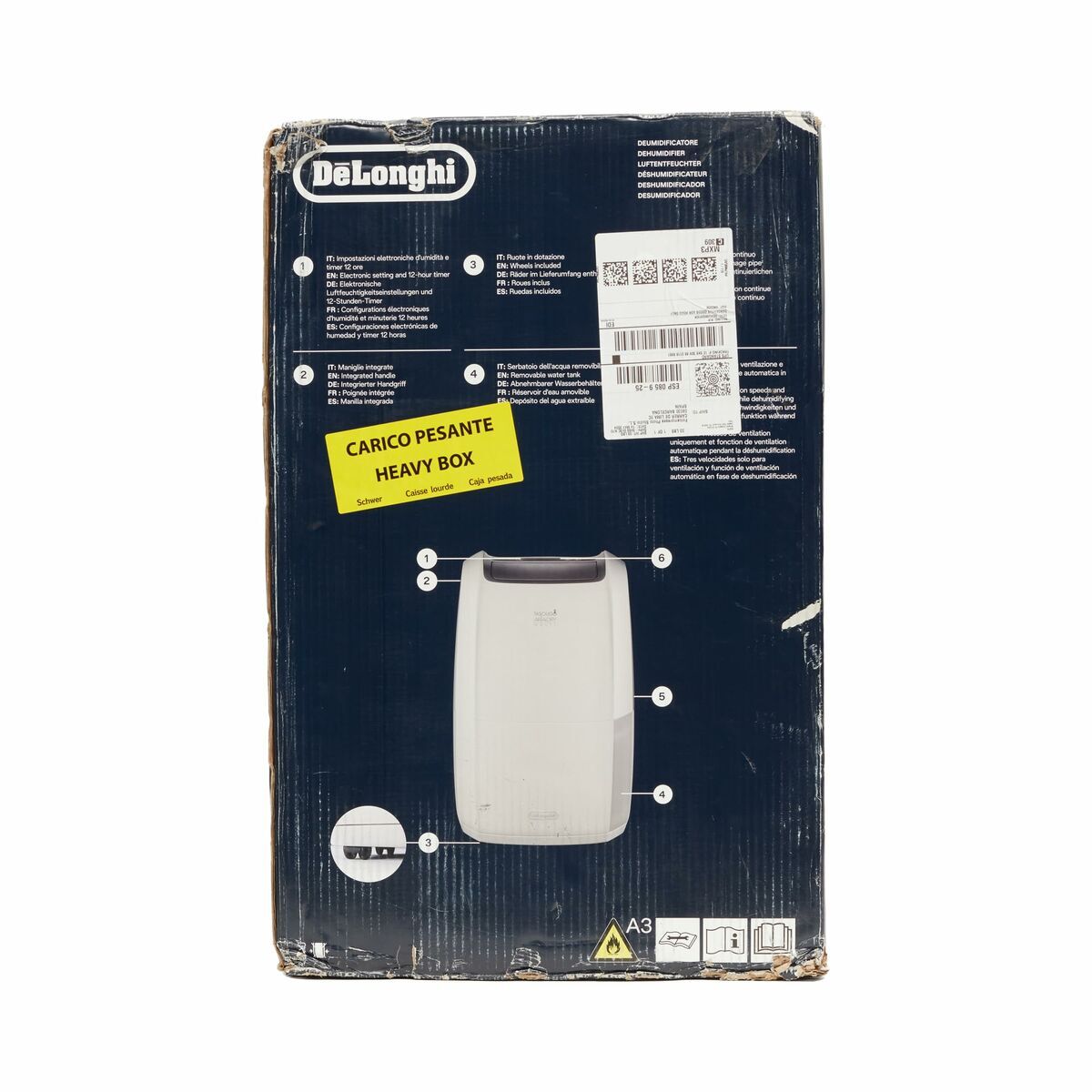 Dehumidifier DeLonghi DDSX225 White Grey