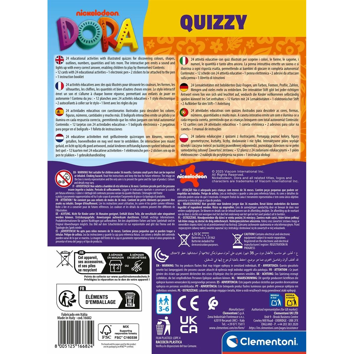 Educational Game Clementoni Dora Quizzy