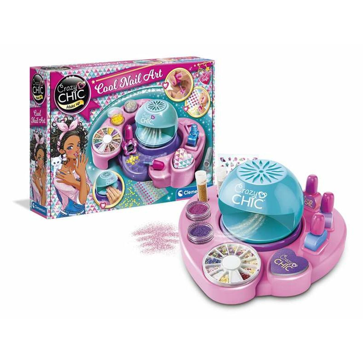 Children’s Make-up Set Clementoni COOL NAILS 38,5 x 28,5 x 7,8 cm