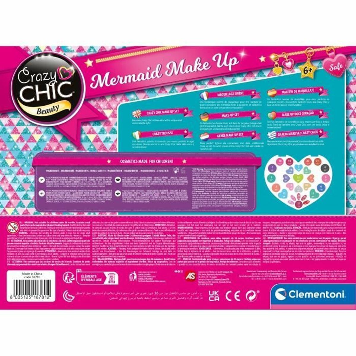 Children’s Make-up Set Clementoni Crazy Chic Beauty Mermaid Make up