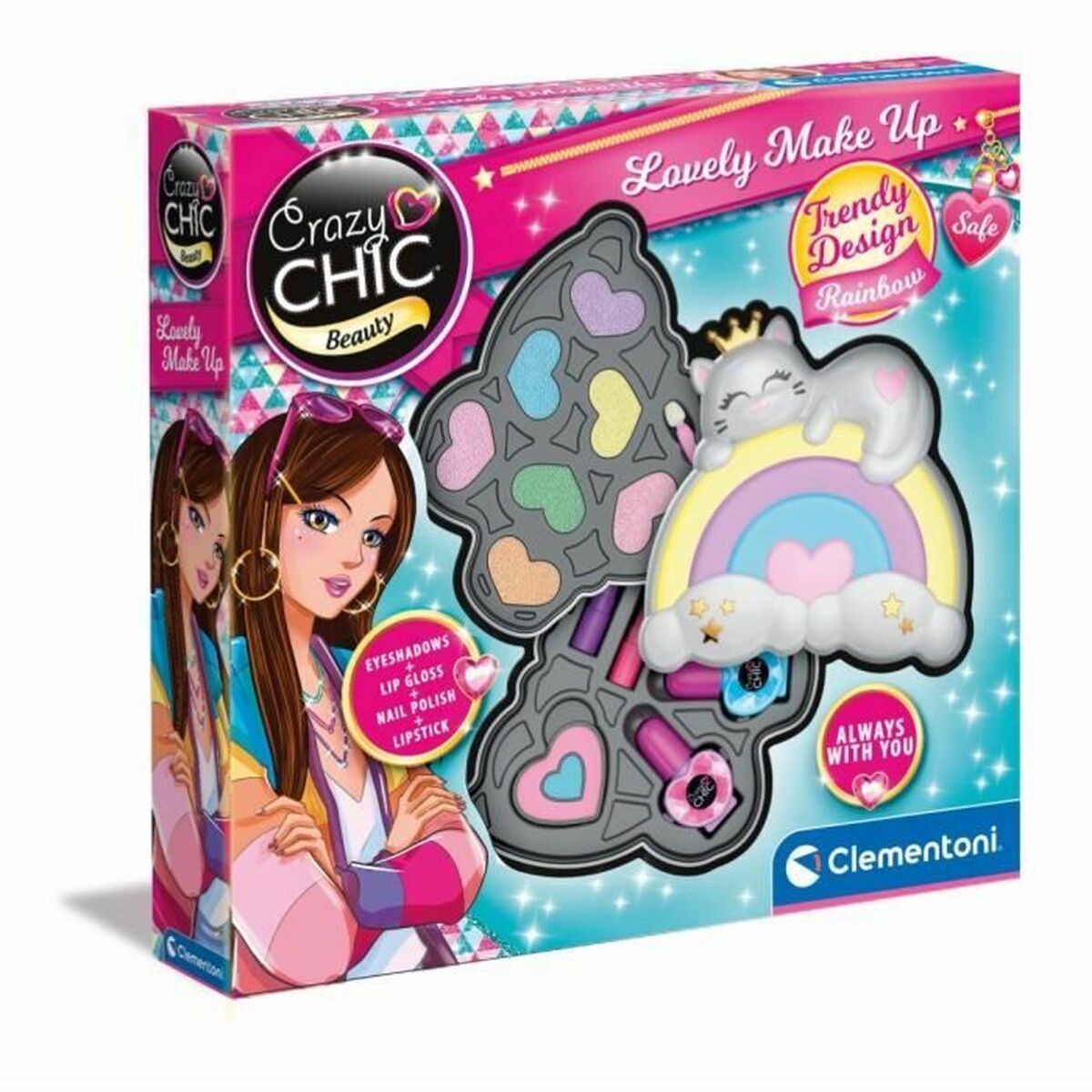 Children’s Make-up Set Clementoni Crazy Chic Beauty Lovely Make up Multicolour