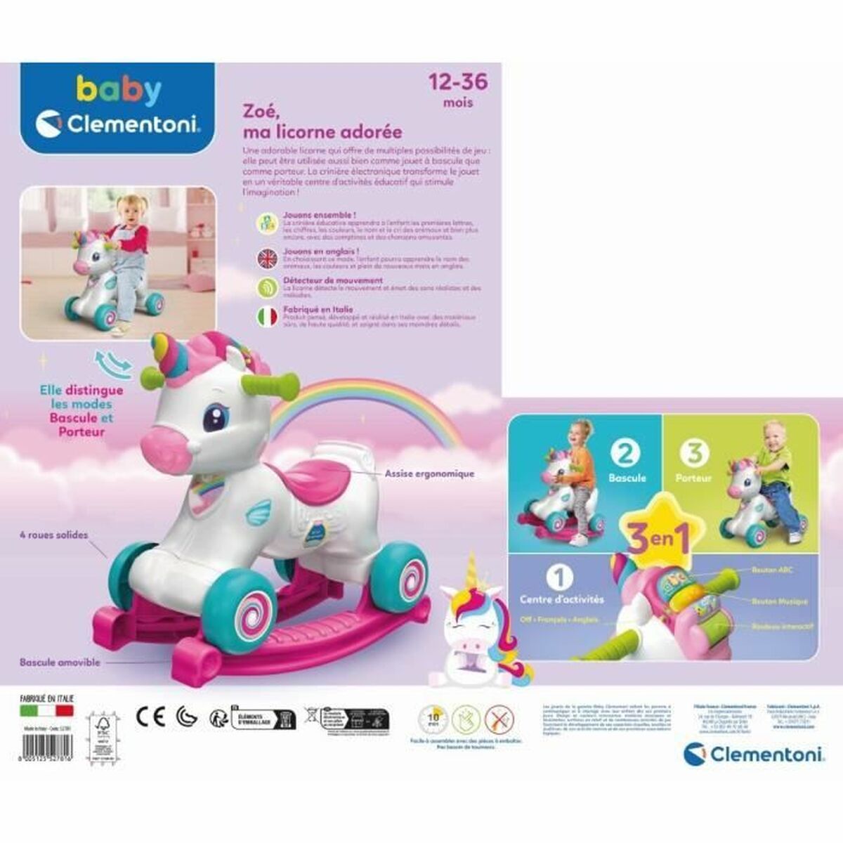 Ride-on toy Clementoni Zo Unicorn