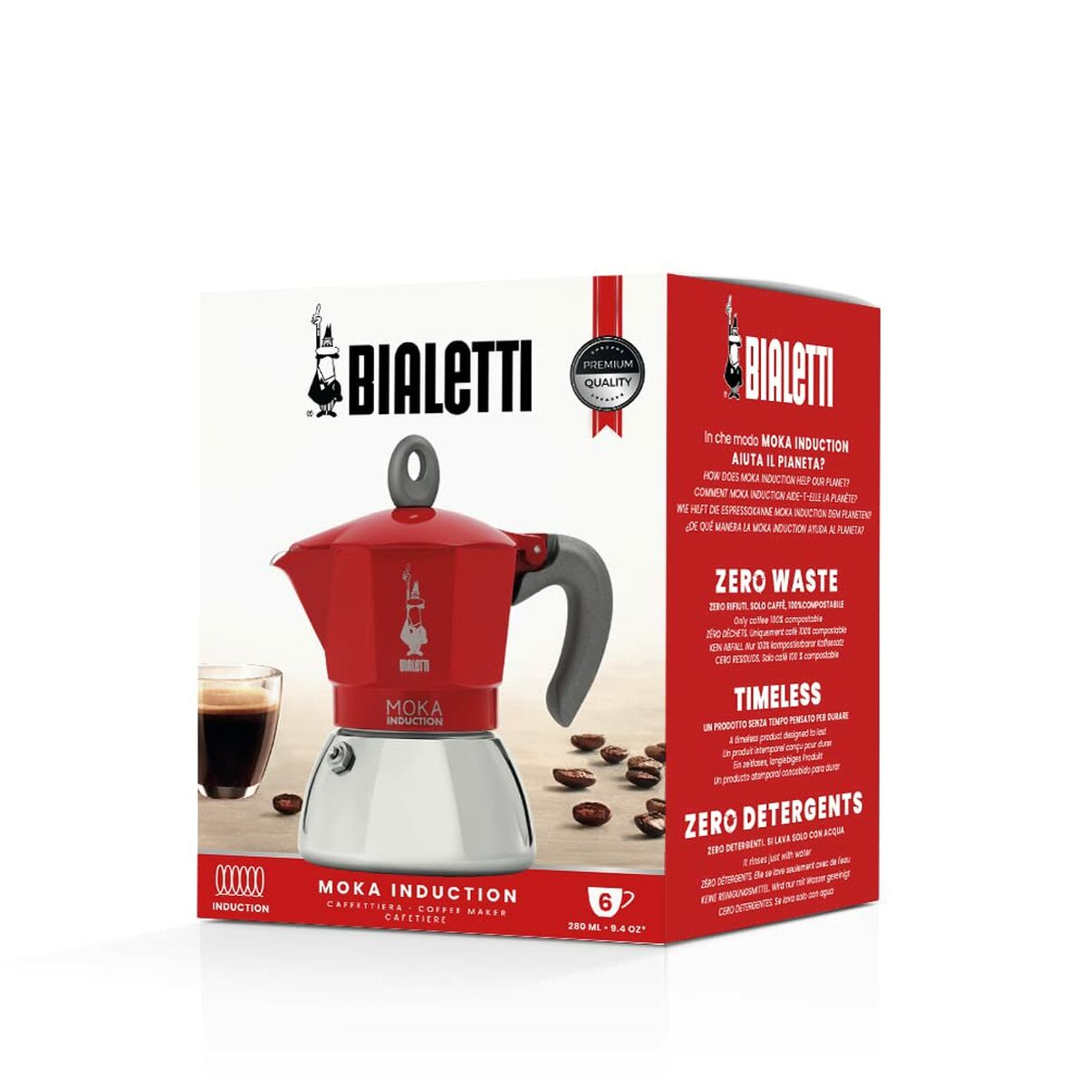 Italian Coffee Pot Bialetti 0006946/NP Red Metal