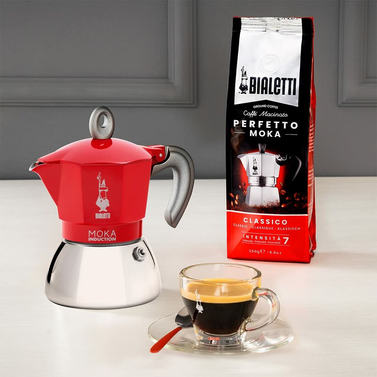 Italian Coffee Pot Bialetti 0006946/NP Red Metal