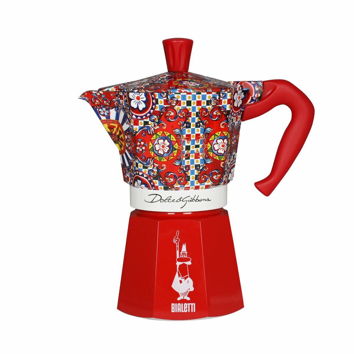 Italian Coffee Pot Bialetti MOKA EXPRESS D&G 6T Red Silver Aluminium 6 Cups Italian Coffee Pot Bialetti MOKA EXPRESS D&G 6T Red Silver Aluminium 6 Cups