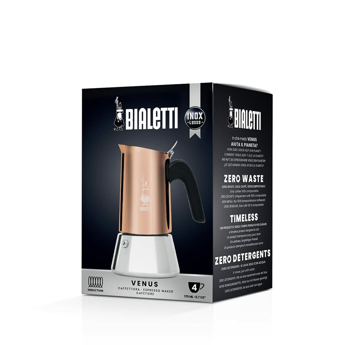 Italian Coffee Pot Bialetti NEW VENUS COPPE 4 Cups