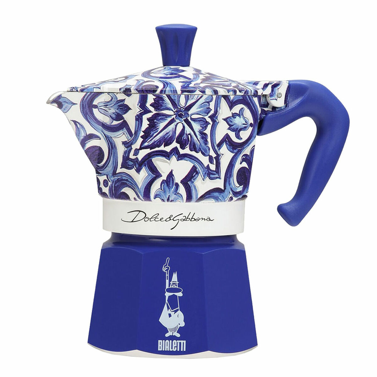 Italian Coffee Pot Bialetti MOKA D&G BLU MEDIT. 3T Blue Aluminium 3 Cups Italian Coffee Pot Bialetti MOKA D&G BLU MEDIT. 3T Blue Aluminium 3 Cups