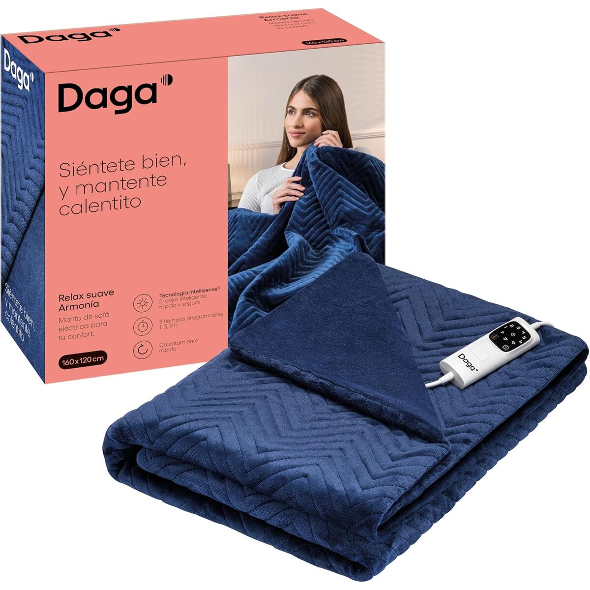 Electric Blanket Daga RELAX 160 x 120 cm Blue 100 % polyester Electric Blanket Daga RELAX 160 x 120 cm Blue 100 % polyester