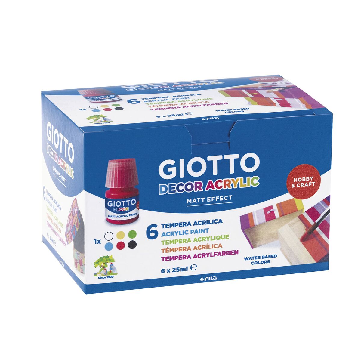 Tempera Giotto Decor Multicolour White 25 ml (6 Pieces) Tempera Giotto Decor Multicolour White 25 ml (6 Pieces)
