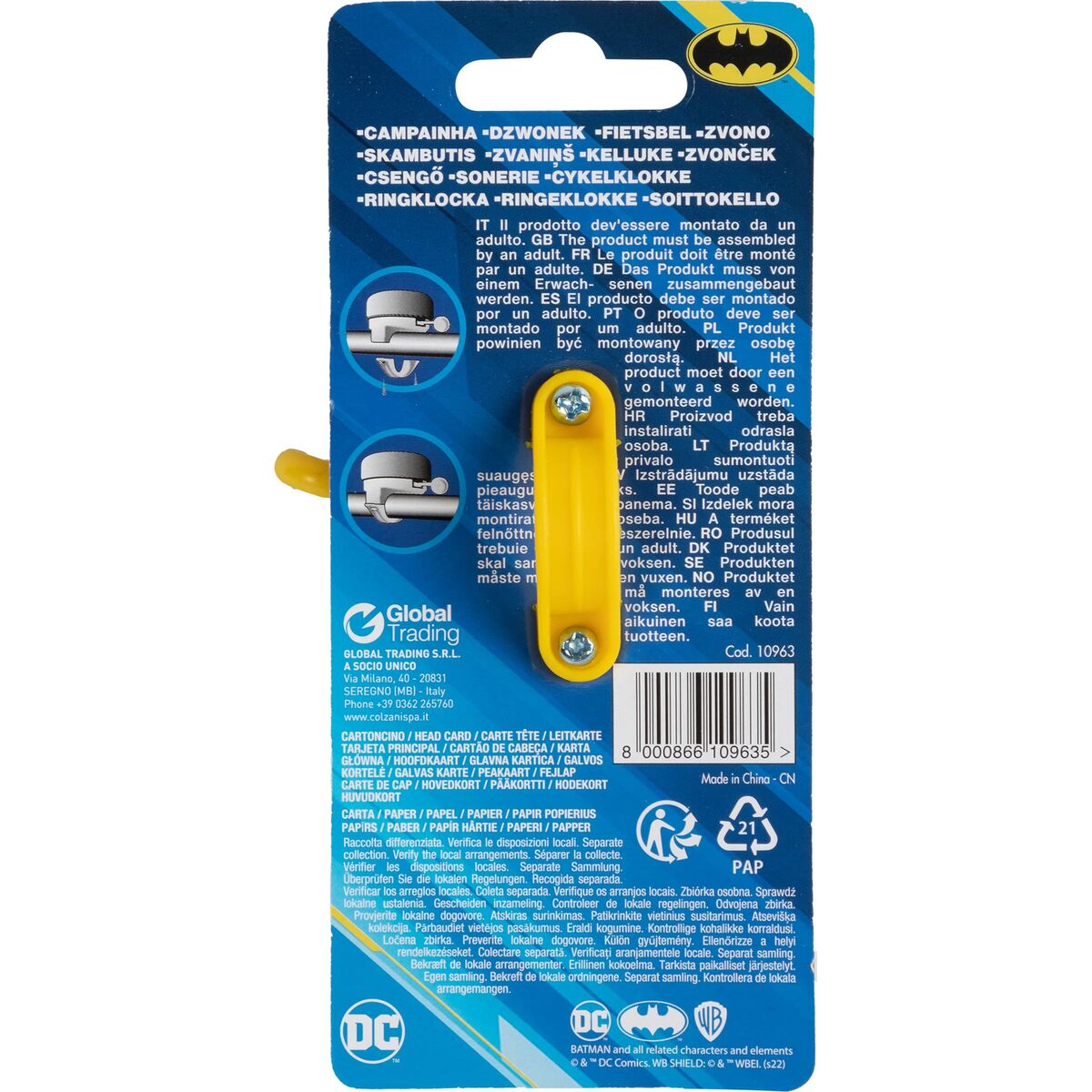 Children’s Bike Bell Batman CZ10963 Black/Yellow