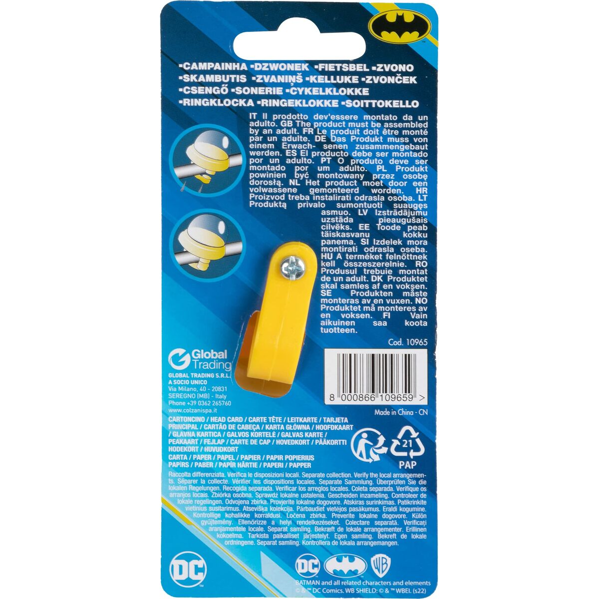Children’s Bike Bell Batman CZ10965 Yellow