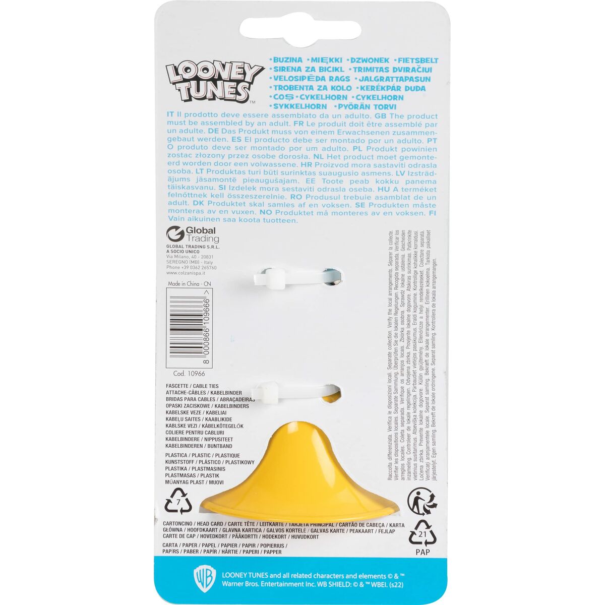 Children’s Bike Bell Looney Tunes CZ10966 Yellow