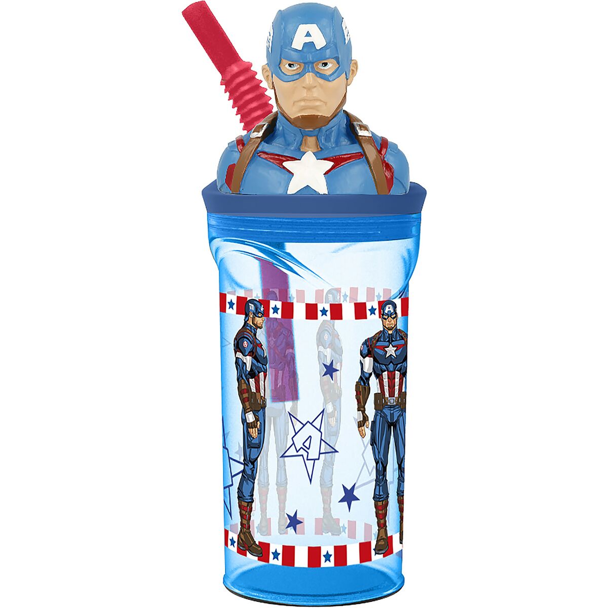 Cup with Straw Capitán América CZ11331 360 ml 3D Cup with Straw Capitán América CZ11331 360 ml 3D