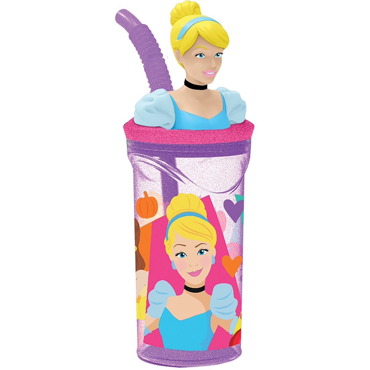 Cup with Straw Disney Princess CZ11334 3D Pink Cup with Straw Disney Princess CZ11334 3D Pink