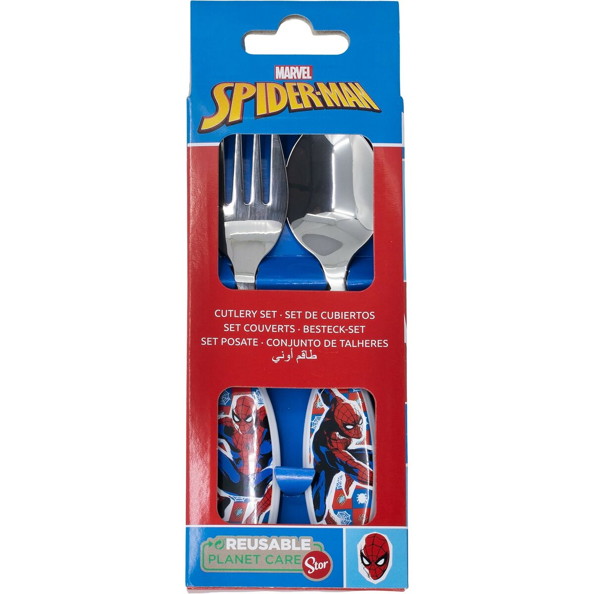Cutlery set Spider-Man CZ11342 Stainless steel Multicolour 2 Pieces