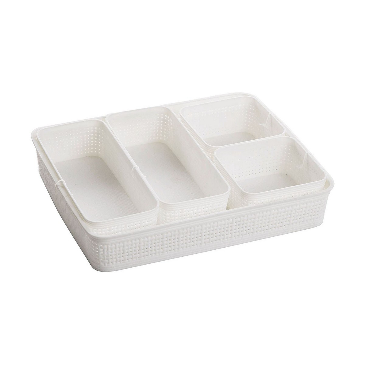 Multi-purpose basket Dem Plastic 34 x 28 x 6 cm 5 Pieces (5 Units) Multi-purpose basket Dem Plastic 34 x 28 x 6 cm 5 Pieces (5 Units)