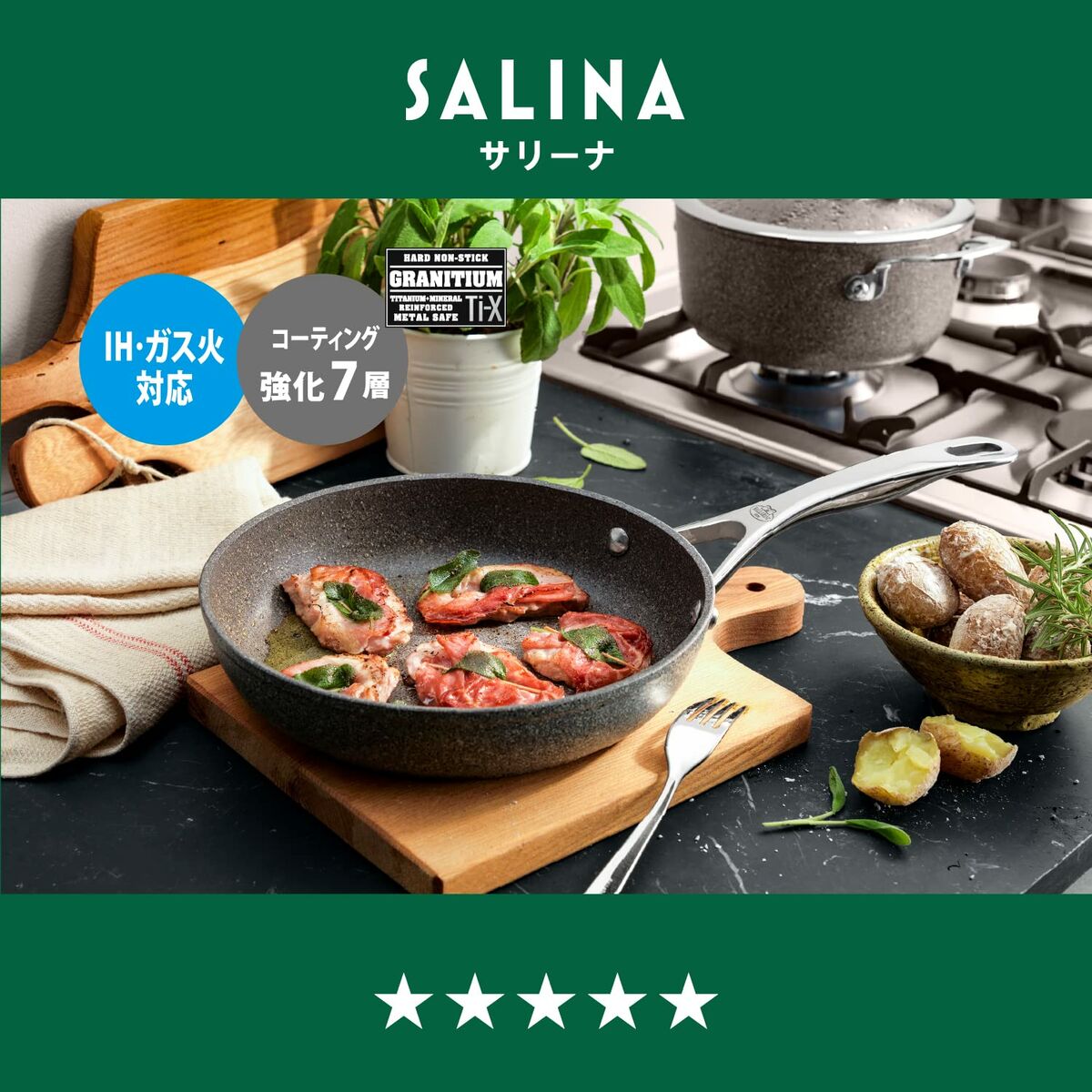 Non-stick frying pan Ballarini 75002-822-0 Grey Steel Aluminium  28 cm