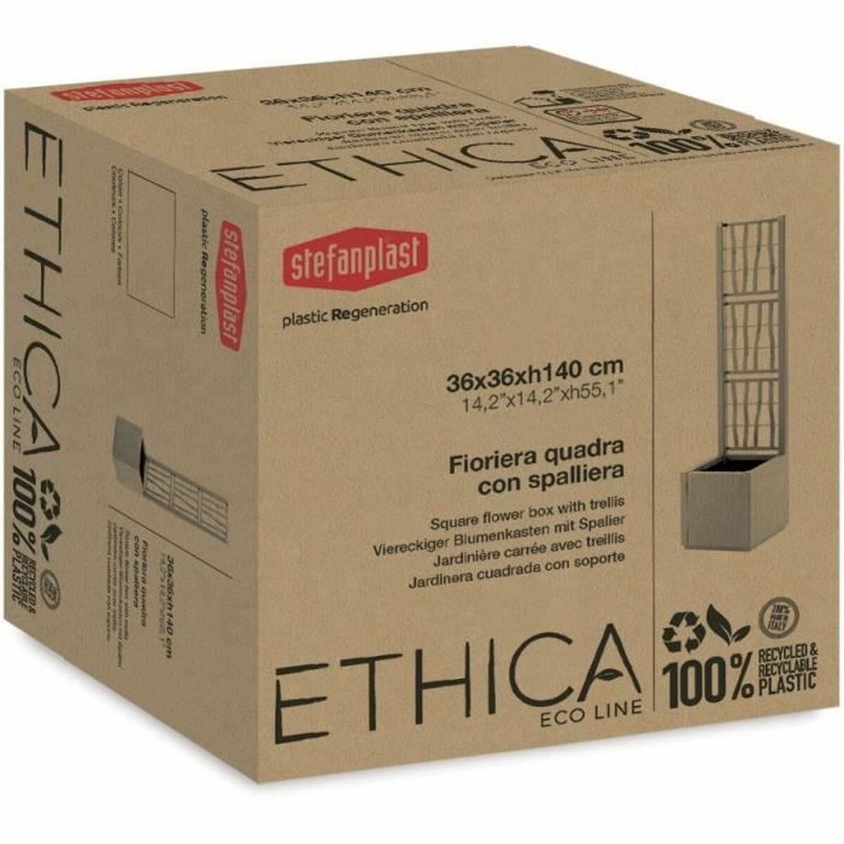 Plant pot Stefanplast Graphite Squared