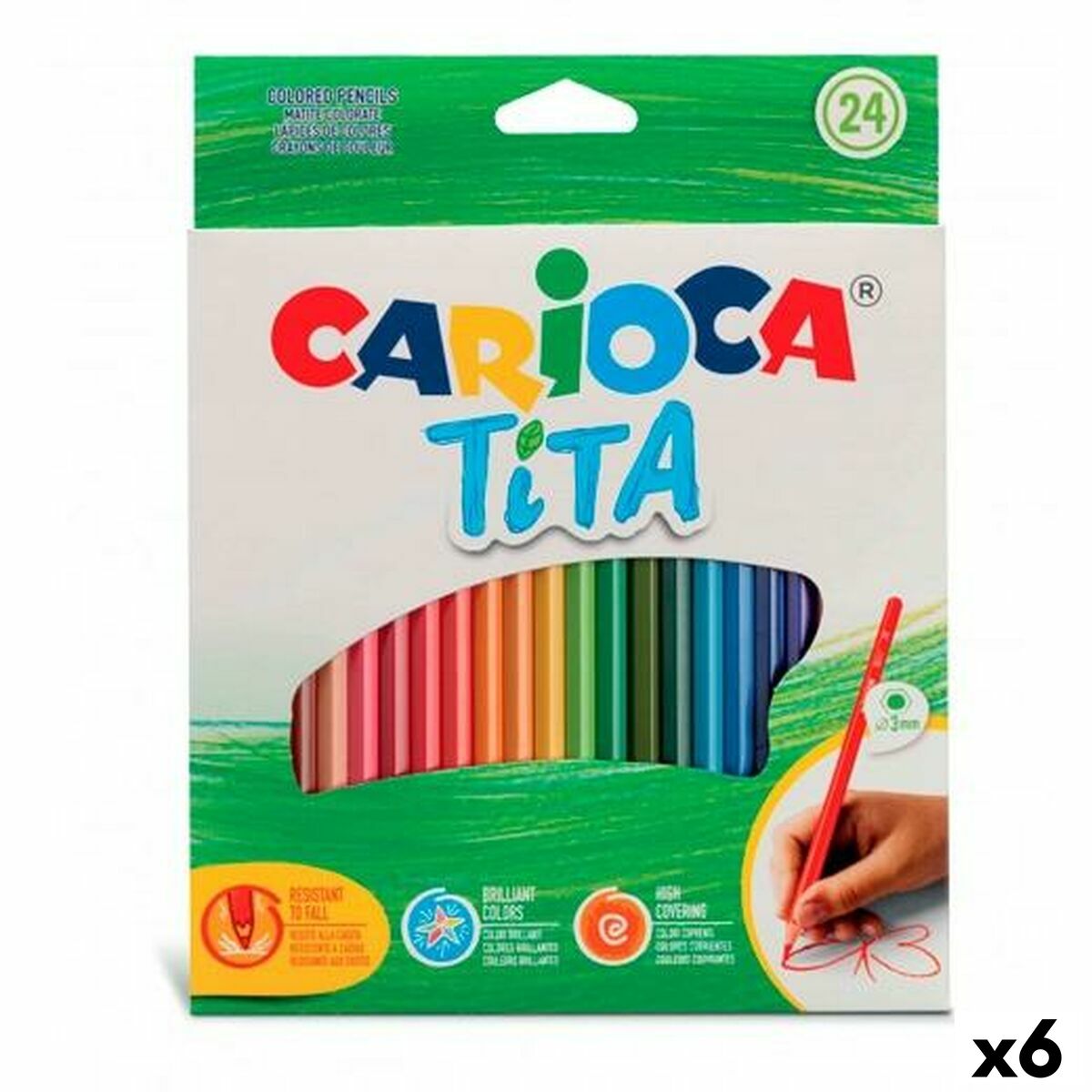 Colouring pencils Carioca Tita Multicolour 24 Pieces (6 Units)