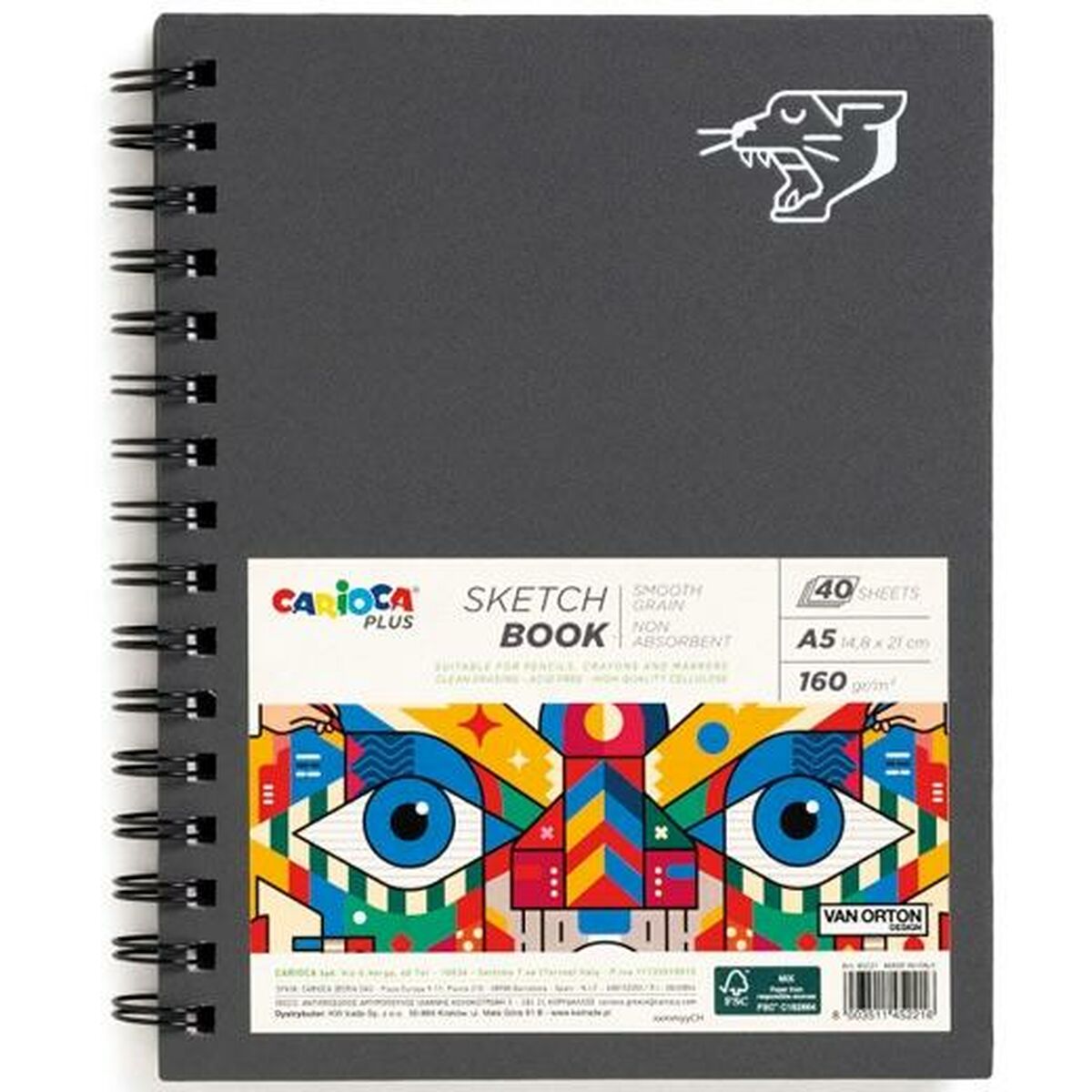 Drawing Pad Carioca PLUS SKETCHBOOK A5 40 Sheets (6 Units)