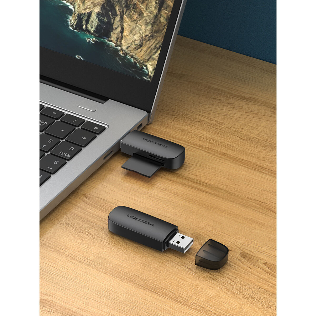 External Card Reader Vention CLEB0 Black