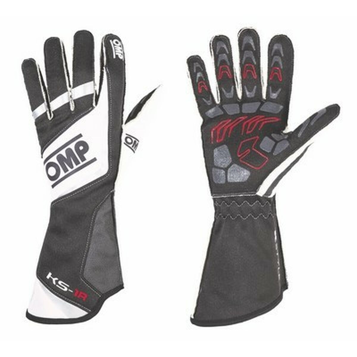 Men’s Driving Gloves OMP KS-1R White/Black L Men’s Driving Gloves OMP KS-1R White/Black L