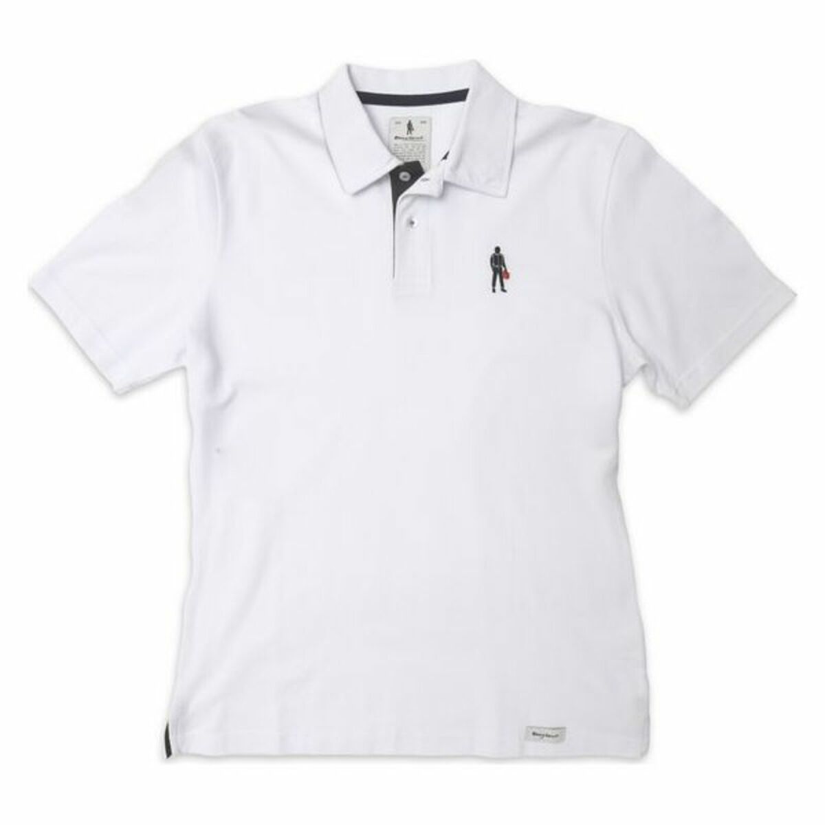 Menâs Short Sleeve Polo Shirt OMP Driver Icon White Menâs Short Sleeve Polo Shirt OMP Driver Icon White
